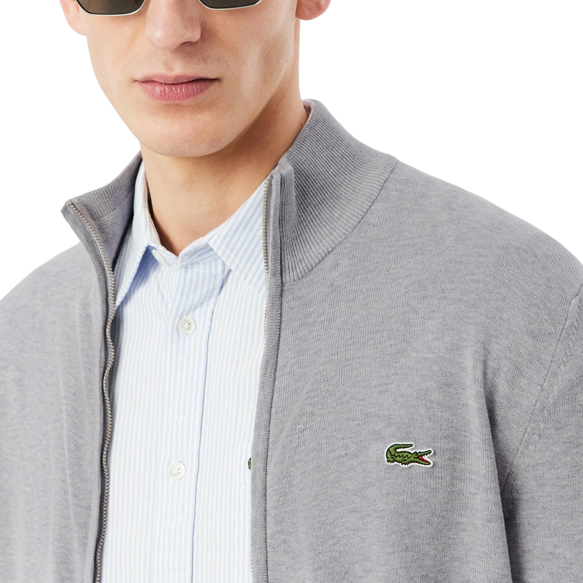 Lacoste Men's Zipped High Neck Cotton Sweater